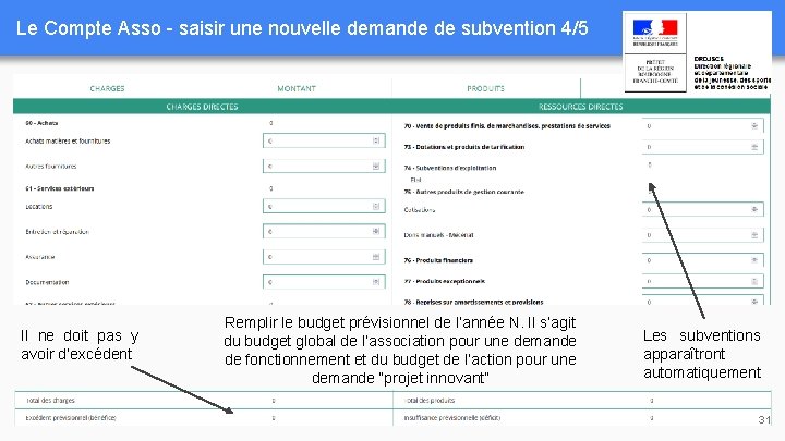 Le Compte Asso - saisir une nouvelle demande de subvention 4/5 Il ne doit