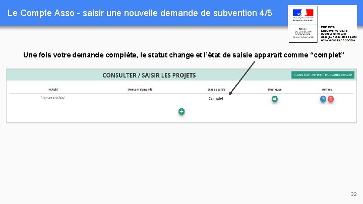 Le Compte Asso - saisir une nouvelle demande de subvention 4/5 Une fois votre