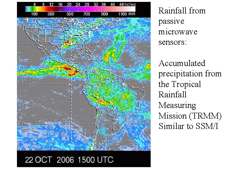 Rainfall from passive microwave sensors: Accumulated precipitation from the Tropical Rainfall Measuring Mission (TRMM)