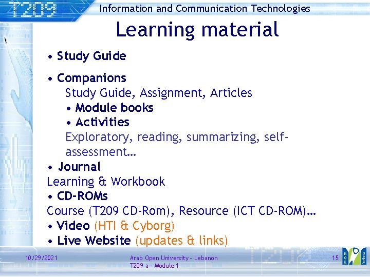 Information and Communication Technologies Learning material • Study Guide • Companions Study Guide, Assignment,