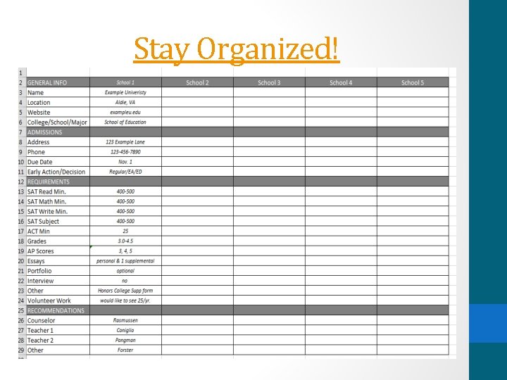 Stay Organized! 