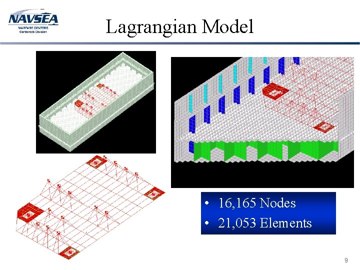 Lagrangian Model • 16, 165 Nodes • 21, 053 Elements 9 