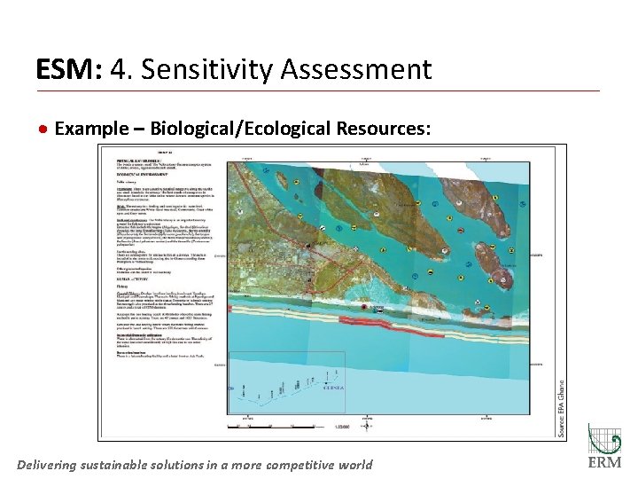 ESM: 4. Sensitivity Assessment · Example – Biological/Ecological Resources: Delivering sustainable solutions in a