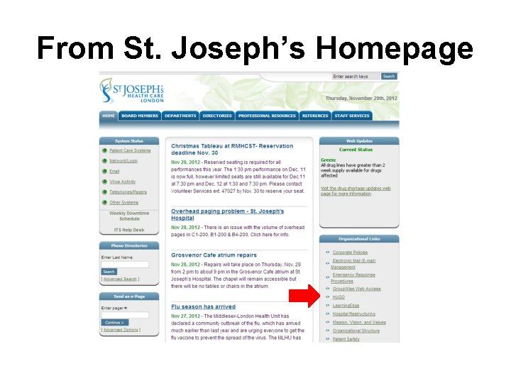 From St. Joseph’s Homepage 