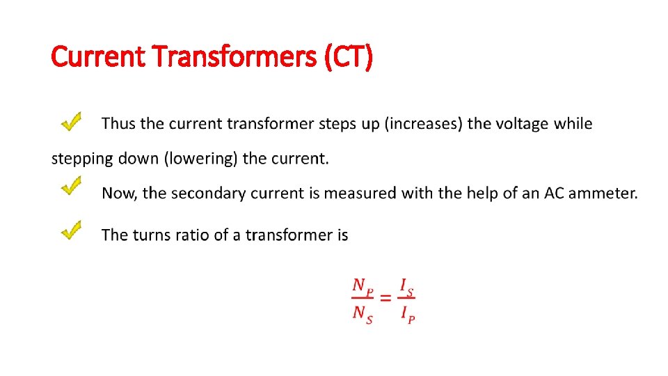 Current Transformers (CT) • 