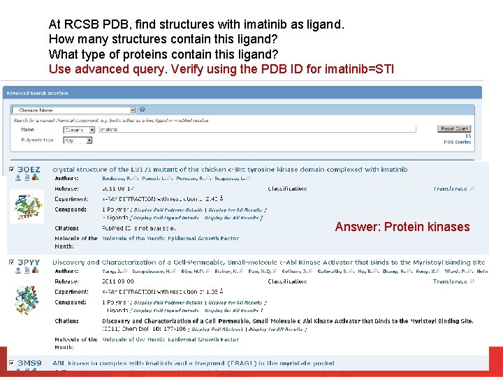 At RCSB PDB, find structures with imatinib as ligand. How many structures contain this
