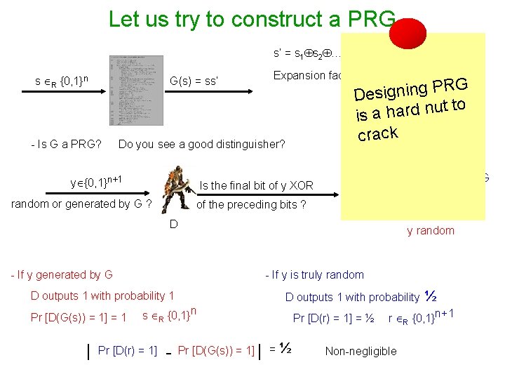 Let us try to construct a PRG… s’ = s 1 s 2 …