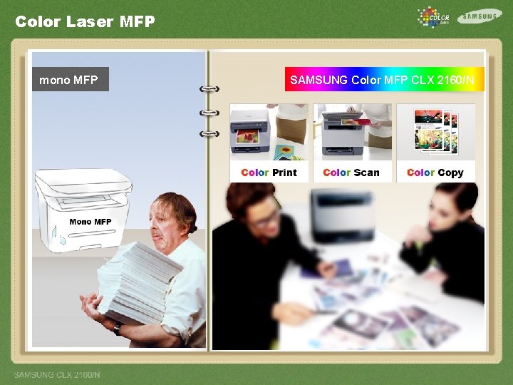 Color Laser MFP mono MFP SAMSUNG Color MFP CLX 2160/N 