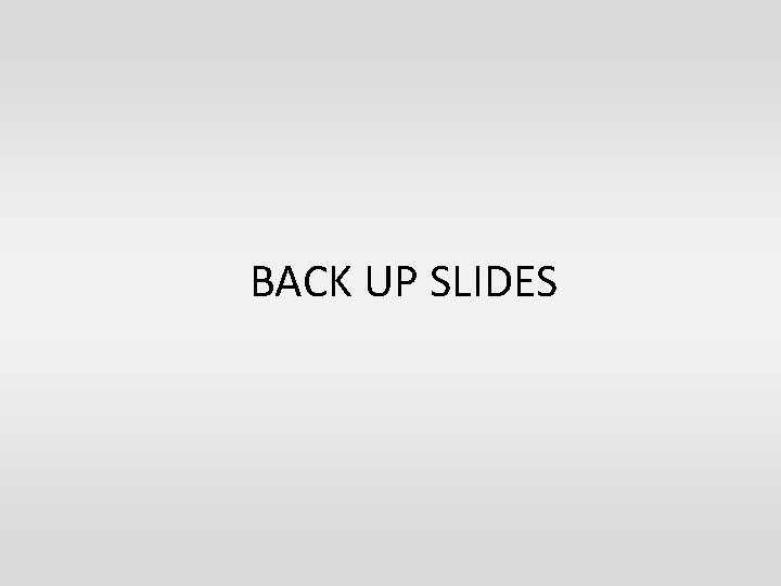 BACK UP SLIDES BACK UP SLIDES