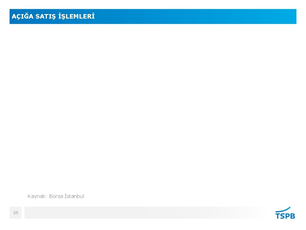 AÇIĞA SATIŞ İŞLEMLERİ Kaynak: Borsa İstanbul 25 