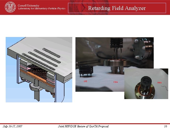 Retarding Field Analyzer July 16 -17, 2007 Joint NSF/DOE Review of Cesr. TA Proposal