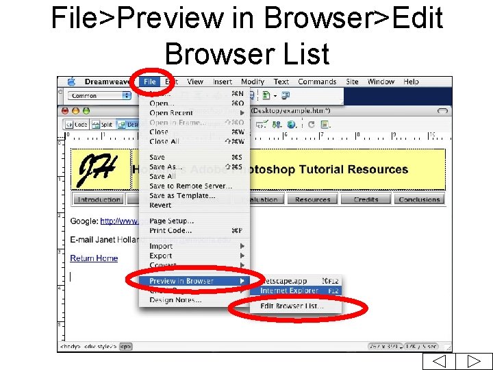 File>Preview in Browser>Edit Browser List 