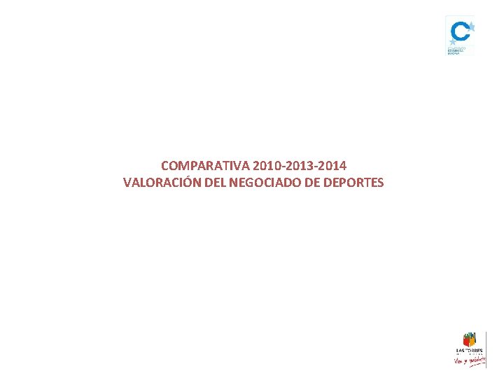 COMPARATIVA 2010 -2013 -2014 VALORACIÓN DEL NEGOCIADO DE DEPORTES 