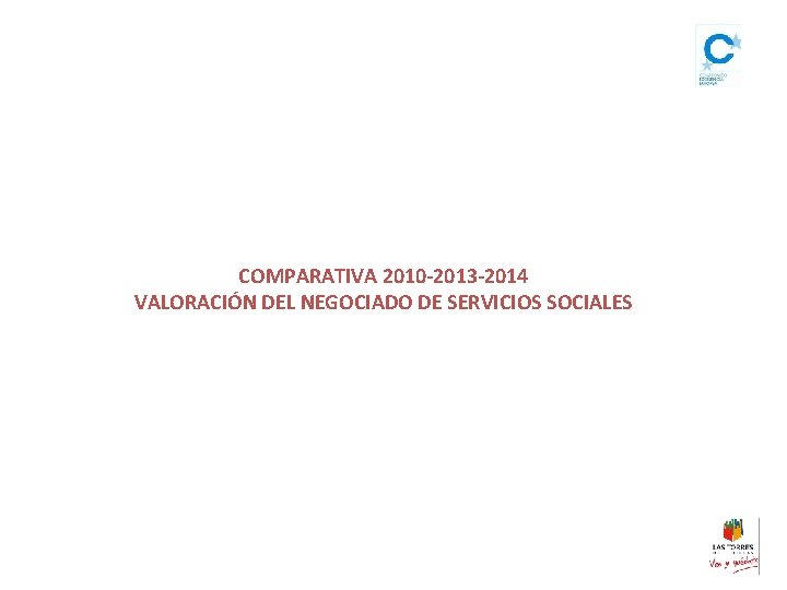 COMPARATIVA 2010 -2013 -2014 VALORACIÓN DEL NEGOCIADO DE SERVICIOS SOCIALES 