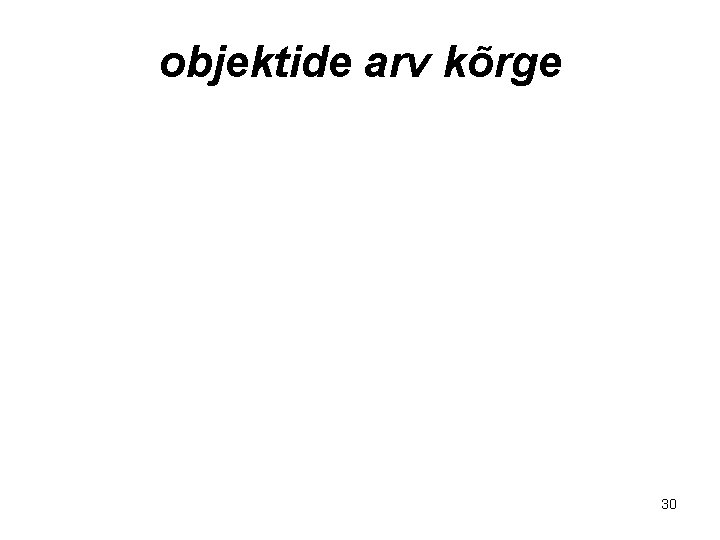 objektide arv kõrge 30 