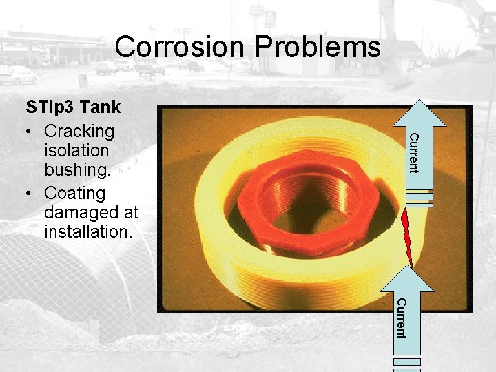 Corrosion Problems Current STIp 3 Tank • Cracking isolation bushing. • Coating damaged at