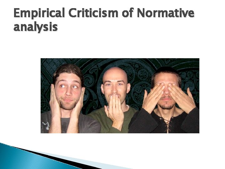 Empirical Criticism of Normative analysis 