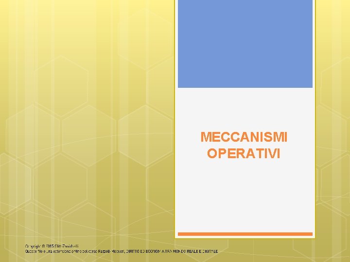 MECCANISMI OPERATIVI 