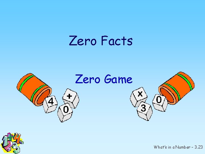 Zero Facts Zero Game What’s in a Number – 3. 23 