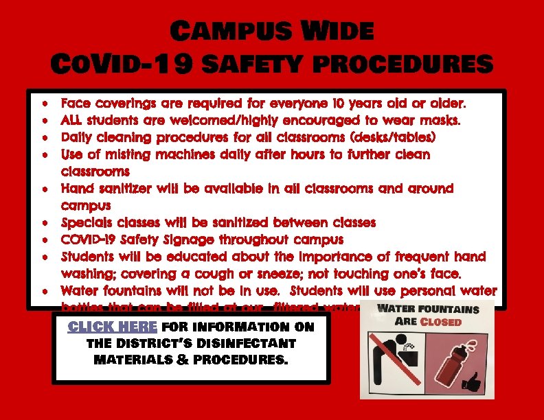 Campus Wide Co. Vid-19 safety procedures ● ● ● ● ● Face coverings are