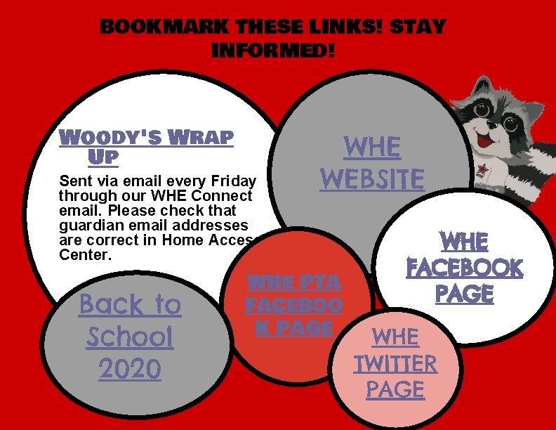 BOOKMARK THESE LINKS! STAY INFORMED! Woody's Wrap Up Sent via email every Friday through