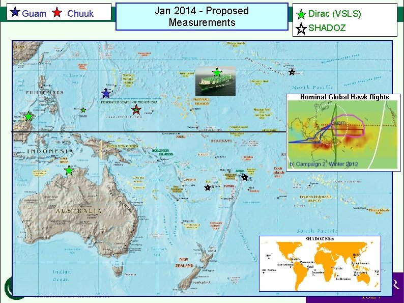 Guam Chuuk Jan 2014 - Proposed Measurements Dirac (VSLS) SHADOZ Nominal Global Hawk flights