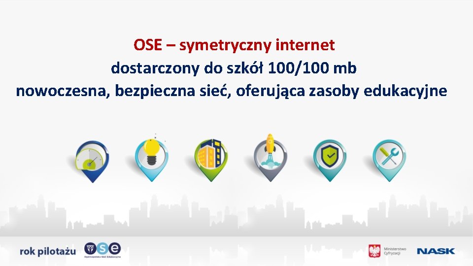 OSE – symetryczny internet dostarczony do szkół 100/100 mb nowoczesna, bezpieczna sieć, oferująca zasoby