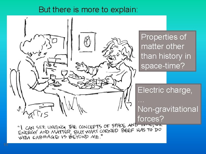 But there is more to explain: Properties of matter other than history in space-time?