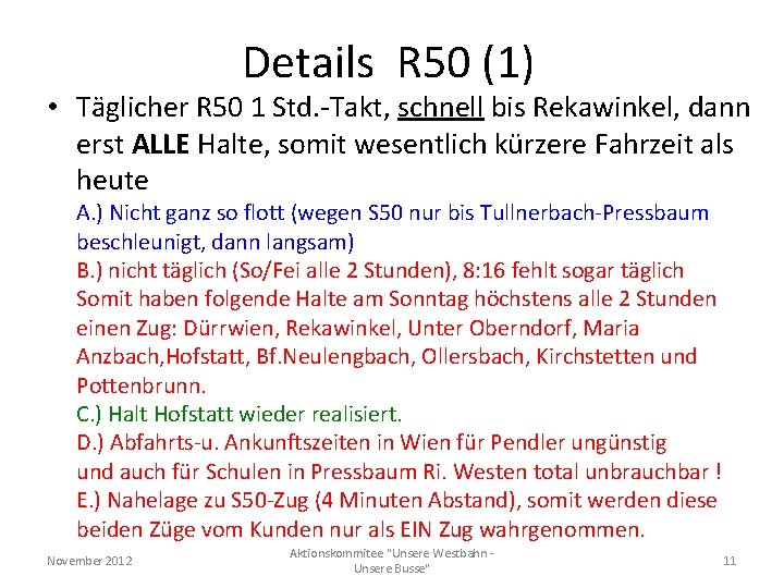 Details R 50 (1) • Täglicher R 50 1 Std. -Takt, schnell bis Rekawinkel,