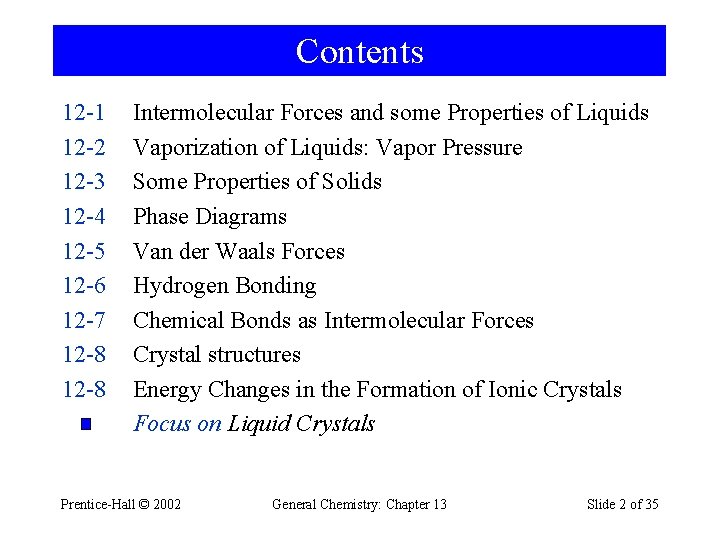 Contents 12 -1 12 -2 12 -3 12 -4 12 -5 12 -6 12