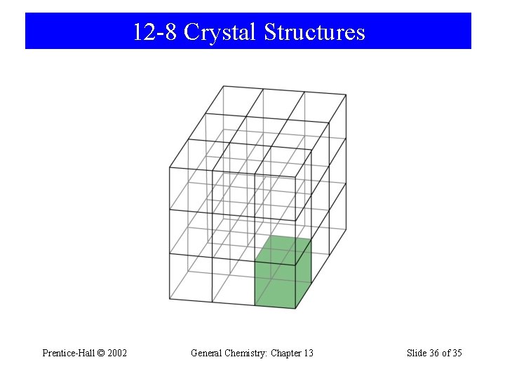 12 -8 Crystal Structures Prentice-Hall © 2002 General Chemistry: Chapter 13 Slide 36 of