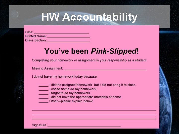 HW Accountability HW Accountability