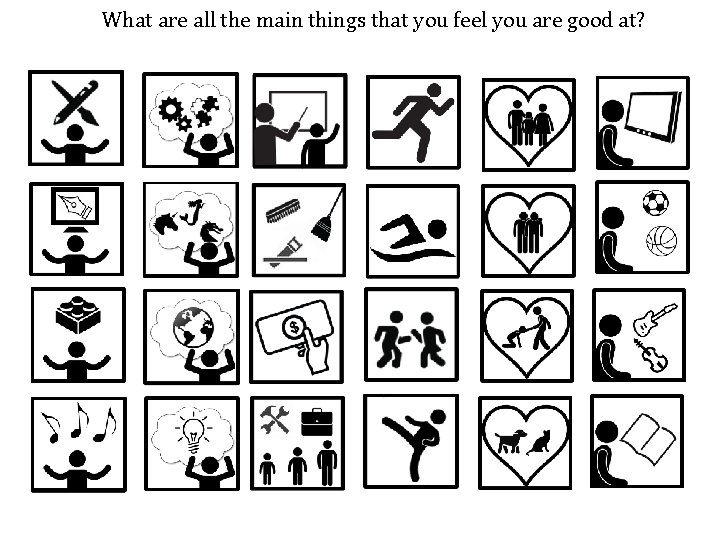 What are all the main things that you feel you are good at? 