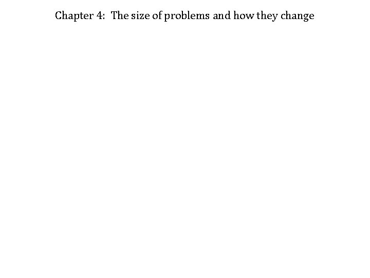 Chapter 4: The size of problems and how they change 