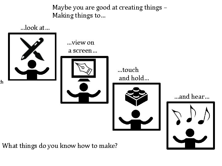 Maybe you are good at creating things – Making things to… …look at… …view