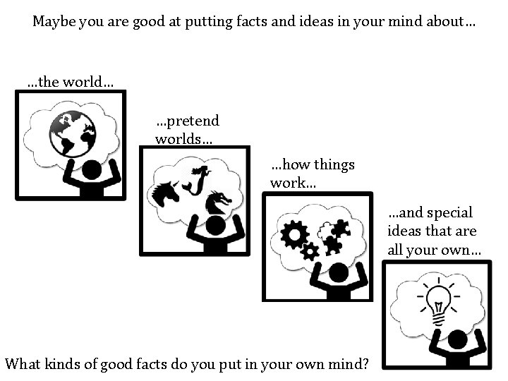 Maybe you are good at putting facts and ideas in your mind about… …the