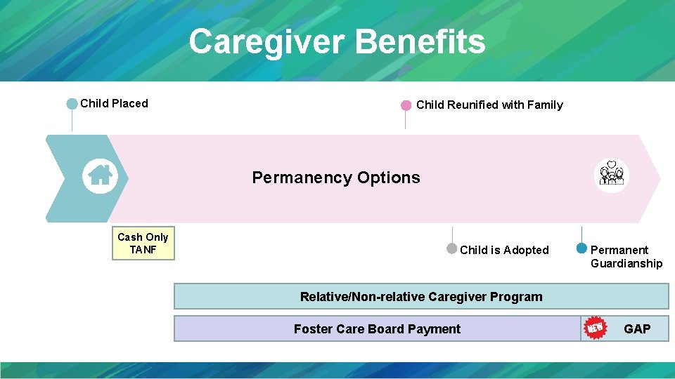 Caregiver Benefits Child Placed Child Reunified with Family Permanency Options Cash Only TANF Child