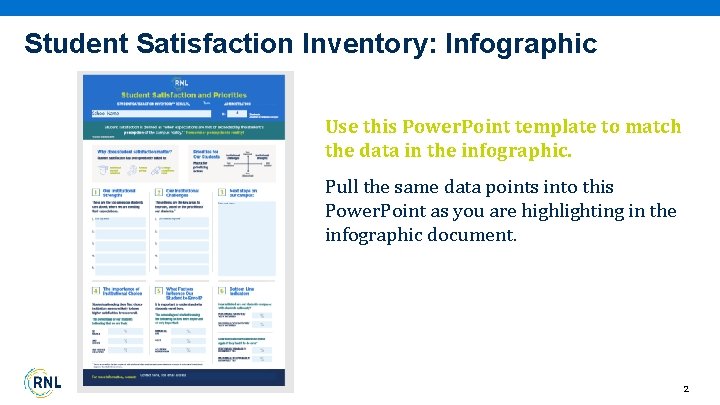 Student Satisfaction Inventory: Infographic Use this Power. Point template to match the data in