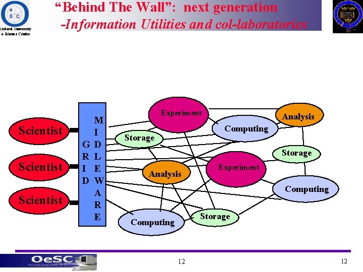 Oxford University e-Science Centre “Behind The Wall”: next generation -Information Utilities and col-laboratories Scientist