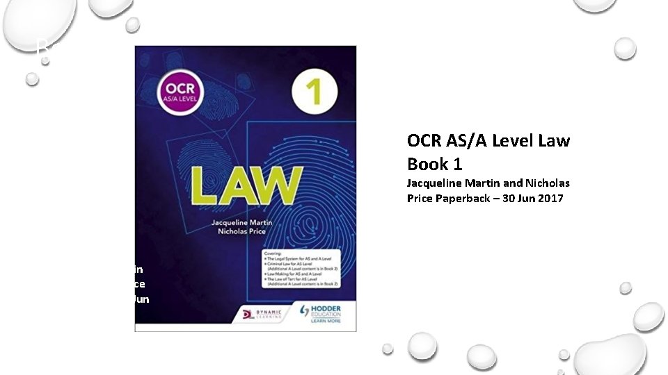 Book for september OCR AS/A Level Law Book 1 Jacqueline Martin and Nicholas Price