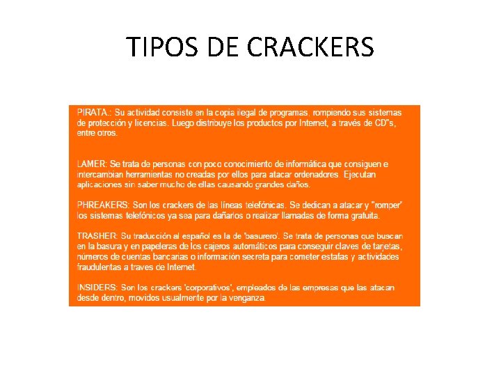 TIPOS DE CRACKERS 