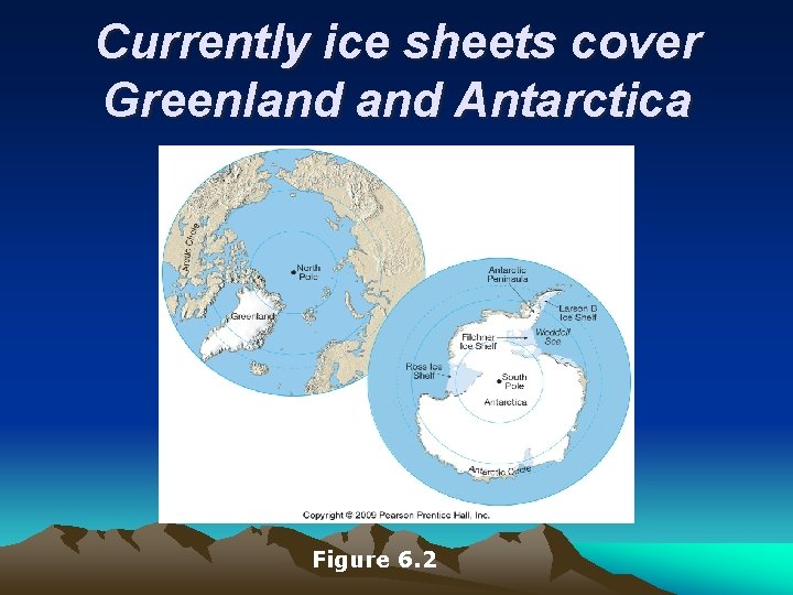 Currently ice sheets cover Greenland Antarctica Figure 6. 2 