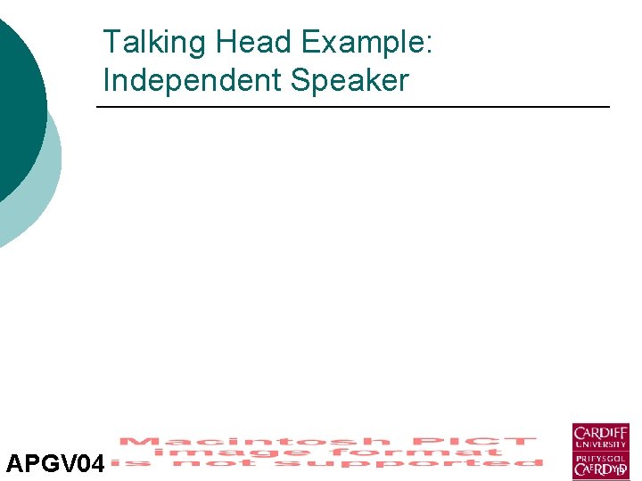 Talking Head Example: Independent Speaker APGV 04 