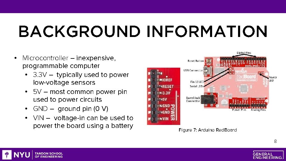 BACKGROUND INFORMATION • Microcontroller – inexpensive, programmable computer • 3. 3 V – typically
