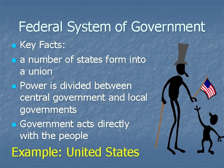 Federal System of Government n n Key Facts: a number of states form into