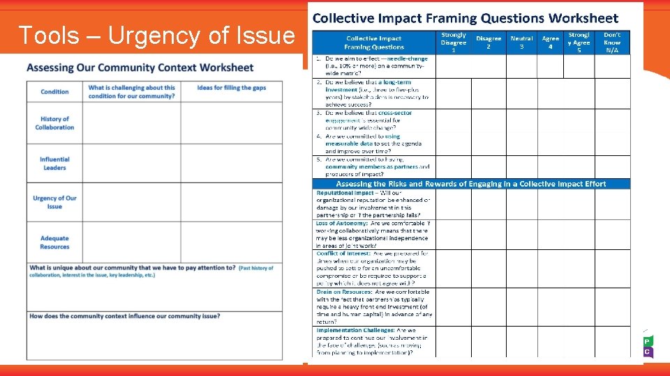 Tools – Urgency of Issue 