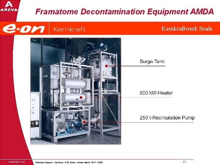 Framatome Decontamination Equipment AMDA Kernkraftwerk Stade FRAMATOME ANP Christoph Stiepani – Services - FSD
