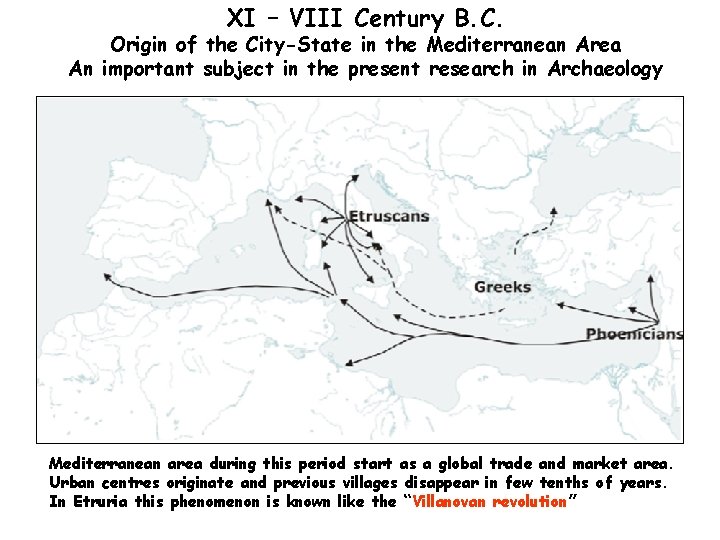 XI – VIII Century B. C. Origin of the City-State in the Mediterranean Area