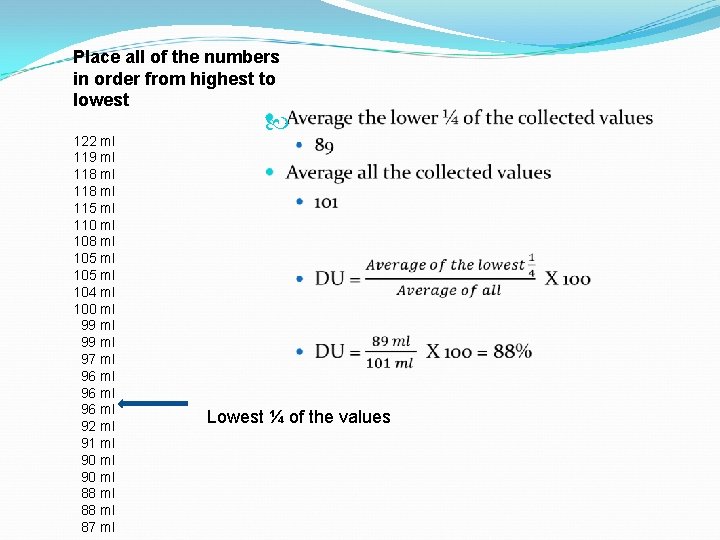 Place all of the numbers in order from highest to lowest 122 ml 119