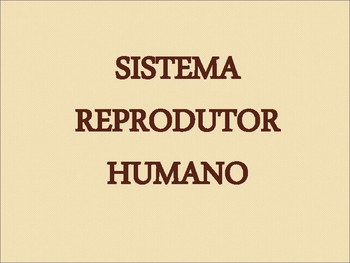 SISTEMA REPRODUTOR HUMANO 